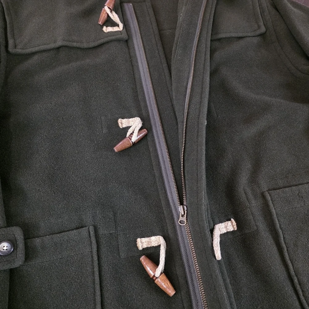 Vintage 90s Tommy Hilfiger Wool Duffle Coat Hooded Toggle Jacket XL